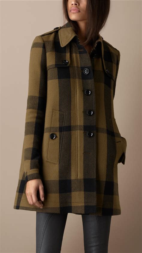 wool poly blend burberry|Burberry: Green Check Wool Blend Maxi Skirt .